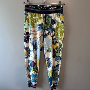 Johnny Was Jenn Green Pink Boho Floral Jogger Pants Size Small